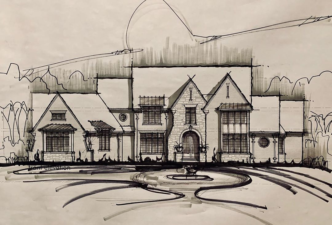 Sketch design of a custom home