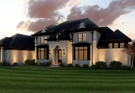 Custom Home Rendering - French Manor