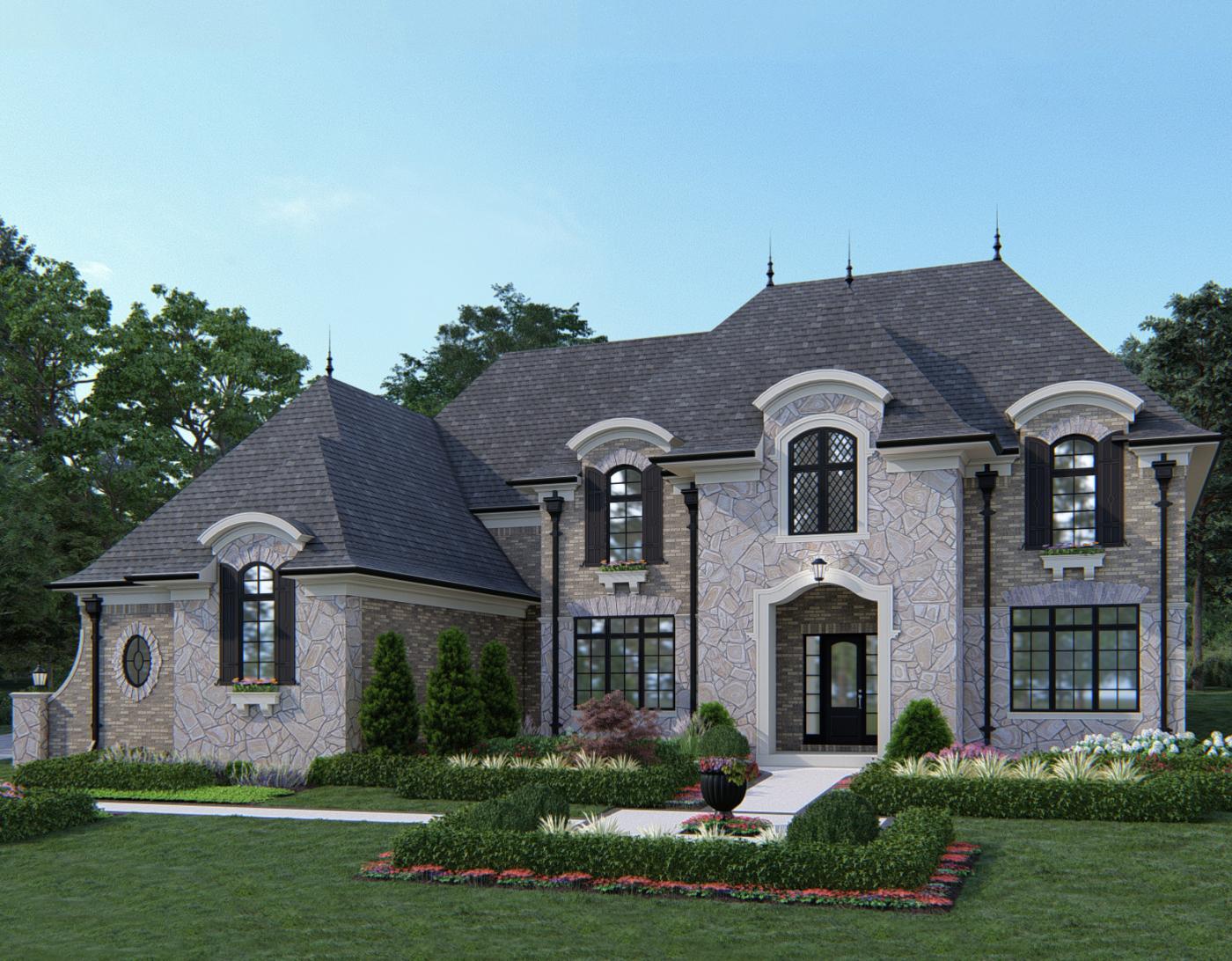 Monet French Chateau Exterior Elevation