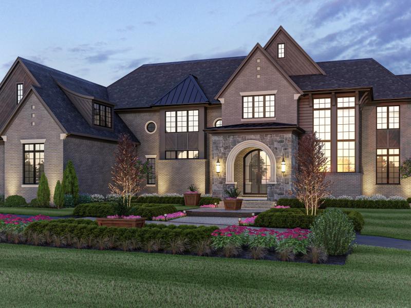 The Palisade Traditional Nouveau Elevation with Gray Brick